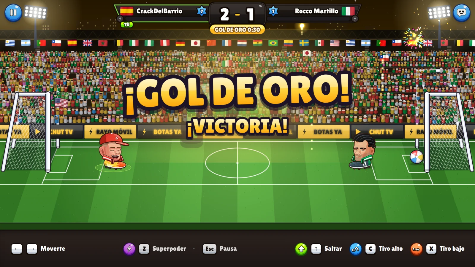 Partido en el Estadio Nacional: «¡GOL DE ORO! ¡VICTORIA!» con el marcador 2 a 1